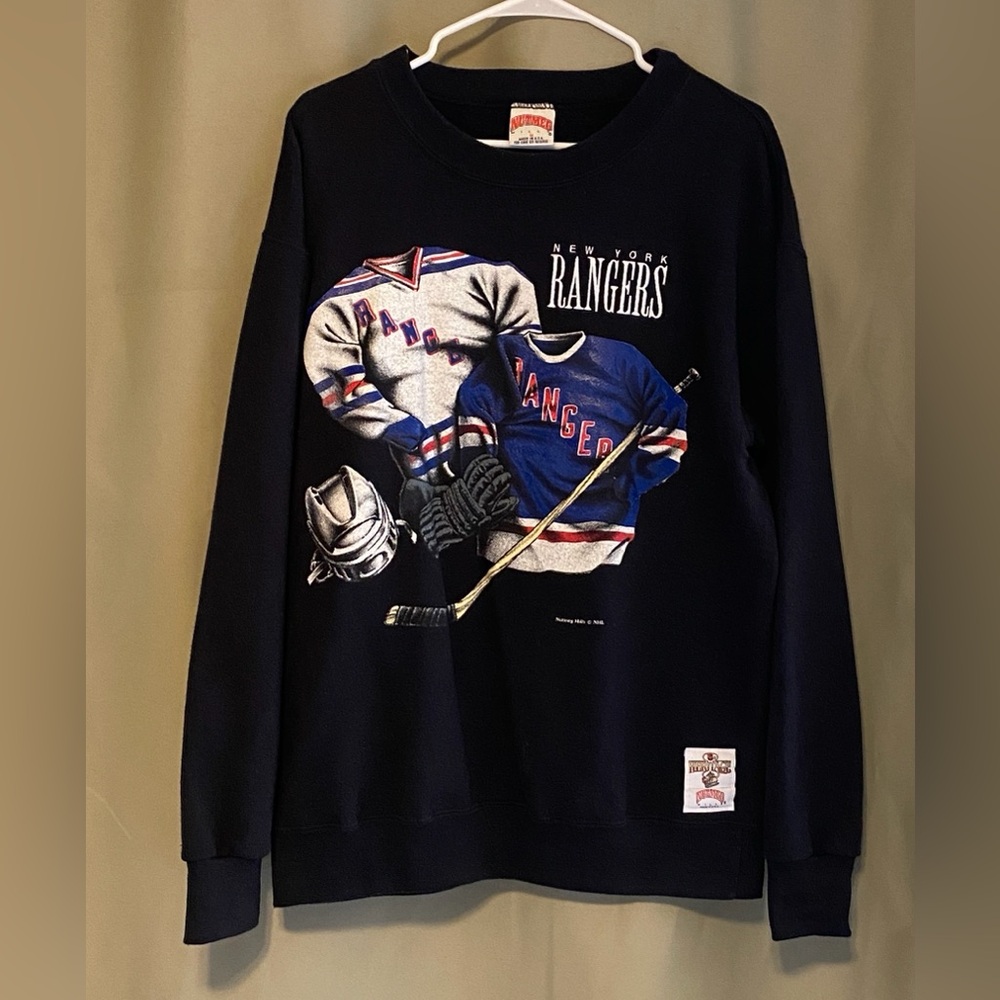 New York Rangers Vintage 90’s Nutmeg Mill Sweatshirt Heritage Made in USA Men M